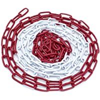 Cadena de barrera de dos colores rojo-blanco. Advertencia cadena de eslabones de 5 mm cadena de seguridad de…